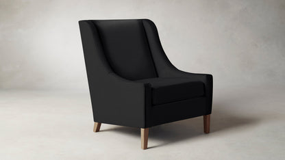 The Chrystie  - Pebbled Leather Ink Chair