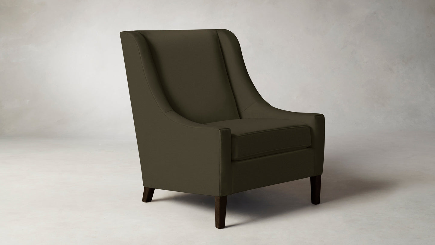 The Chrystie  - Pebbled Leather Truffle Chair