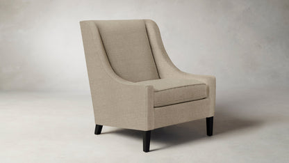 The Chrystie  - Performance Stonewashed Linen Clamshell Chair