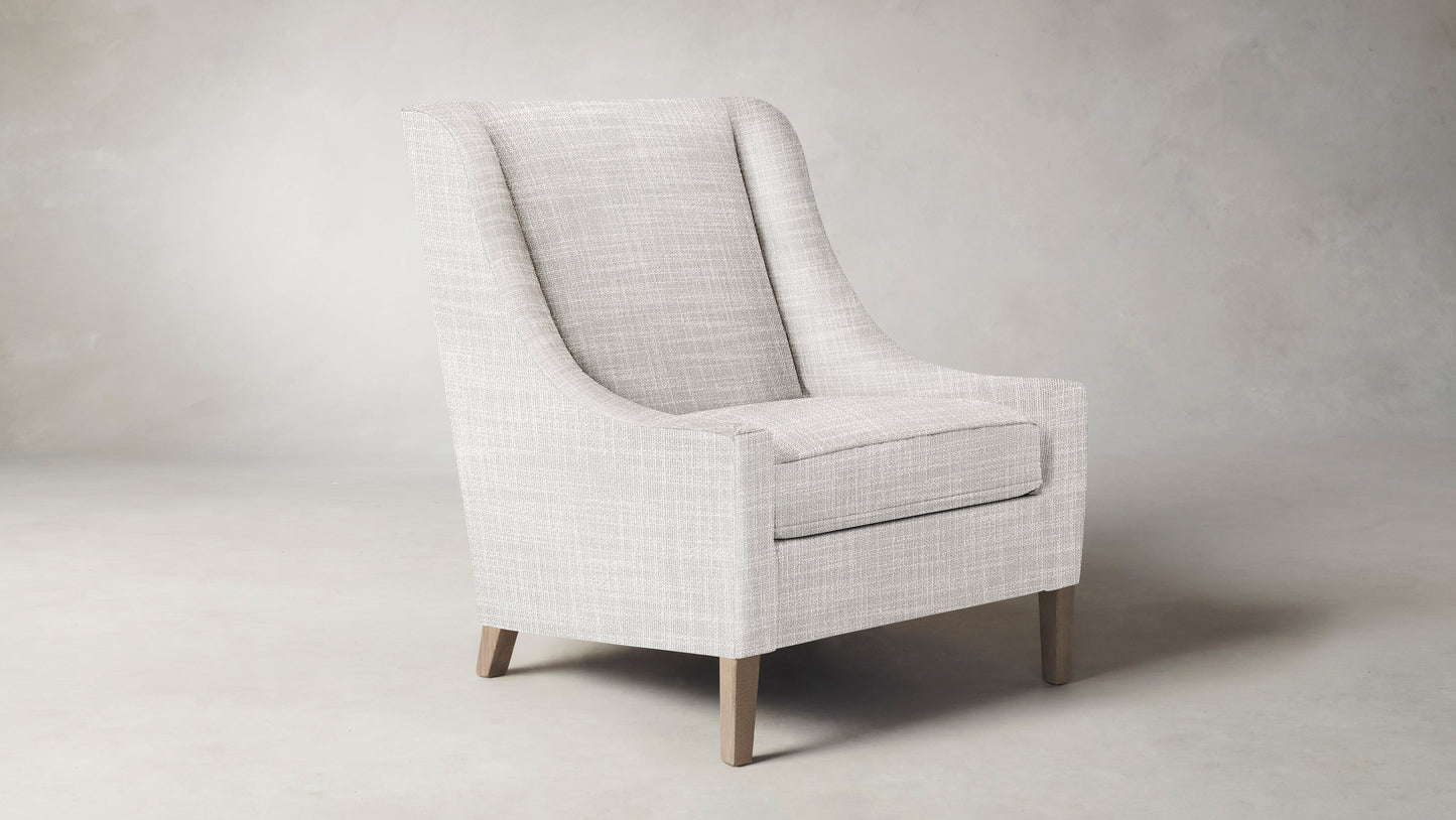 The Chrystie  - Performance Textured Tweed Snow Chair