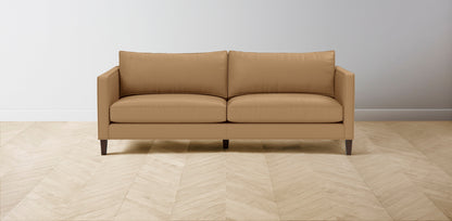 The Crosby  - Pebbled Leather Latte Sofa