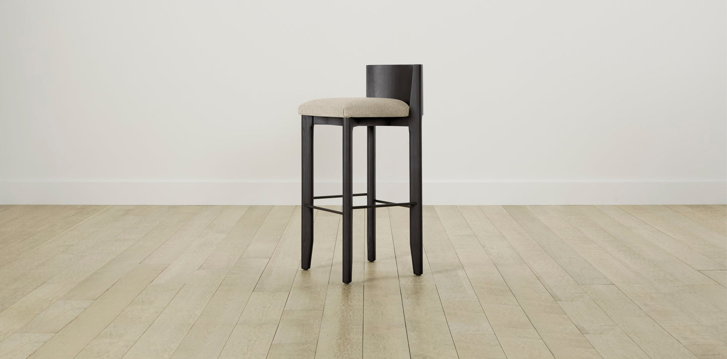 The Delancey with Onyx - Belgian Linen Alder Bar and Counter Stool