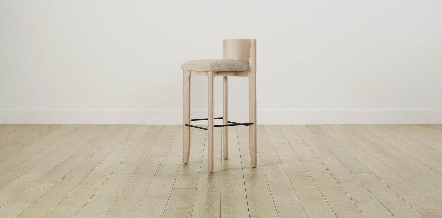 The Delancey with Onyx - Belgian Linen Alder Bar and Counter Stool