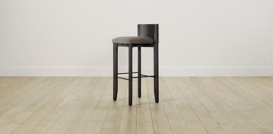 The Delancey with Brushed Nickel - Belgian Linen Carob Bar and Counter Stool