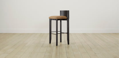 The Delancey with Brushed Nickel - Belgian Linen Chai Bar and Counter Stool