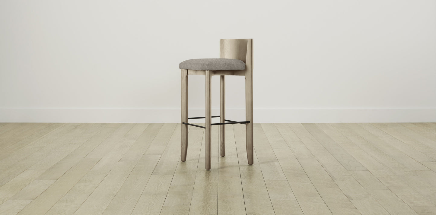 The Delancey with Brushed Nickel - Merino Dusk Bar and Counter Stool