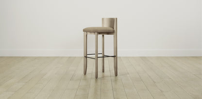 The Delancey with Brushed Nickel - Mohair Almond Bar and Counter Stool