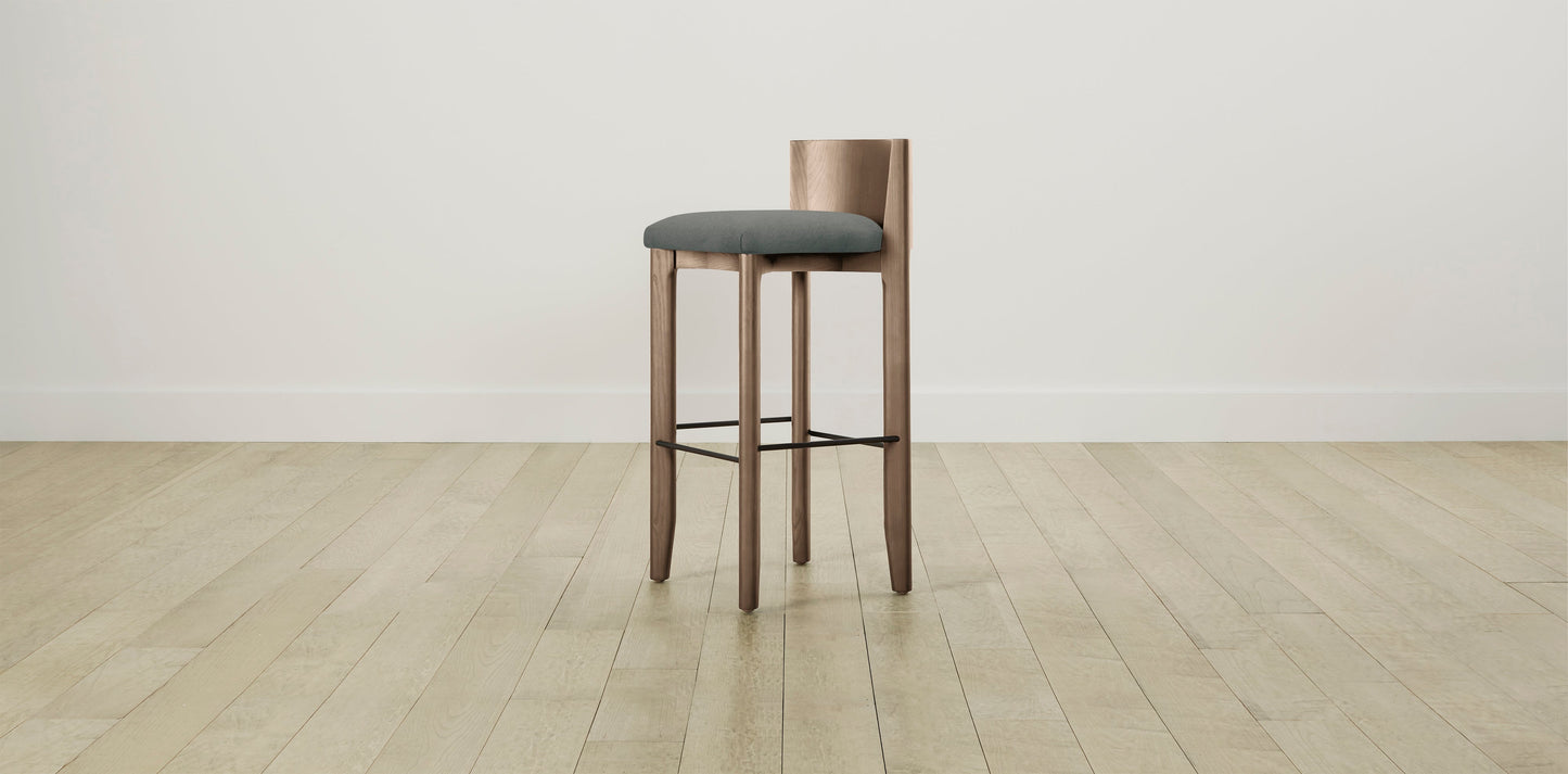 The Delancey with Onyx - Mohair Fog Bar and Counter Stool