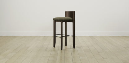 The Delancey with Brushed Nickel - Mohair Moss Bar and Counter Stool