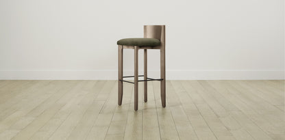 The Delancey with Brushed Nickel - Mohair Moss Bar and Counter Stool