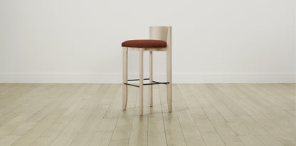 The Delancey with Brushed Brass - Mohair Spice Bar and Counter Stool