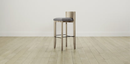 The Delancey with Onyx - Nubuck Leather Asphalt Bar and Counter Stool