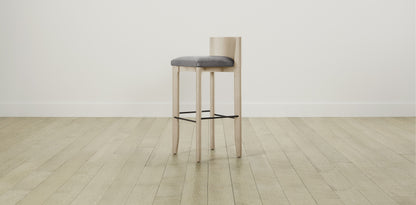 The Delancey with Onyx - Nubuck Leather Asphalt Bar and Counter Stool