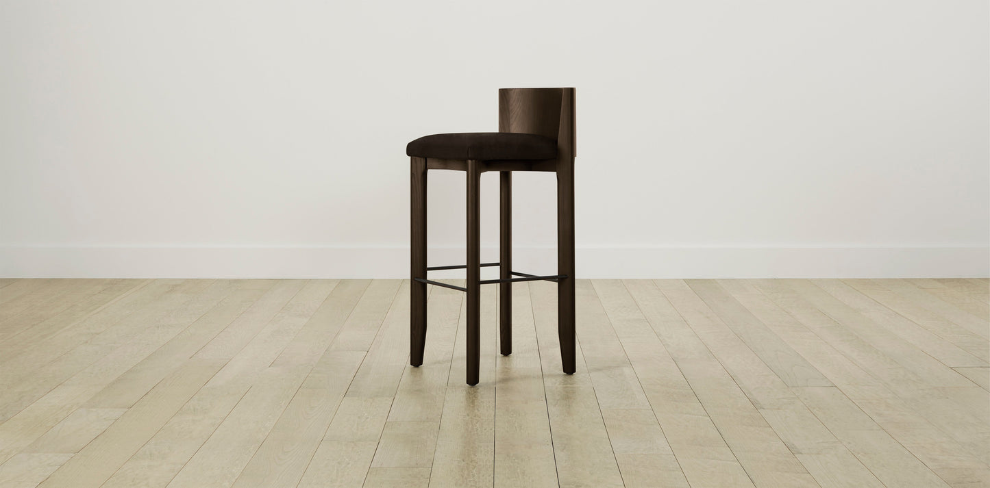 The Delancey with Onyx - Nubuck Leather Espresso Bar and Counter Stool