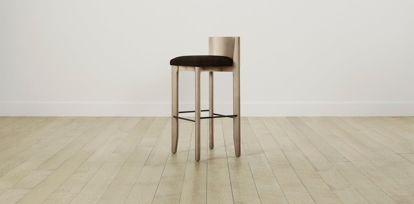 The Delancey with Brushed Nickel - Nubuck Leather Espresso Bar and Counter Stool