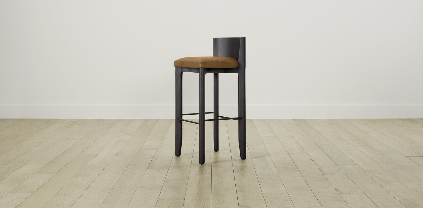 The Delancey with Onyx - Nubuck Leather Saddle Bar and Counter Stool