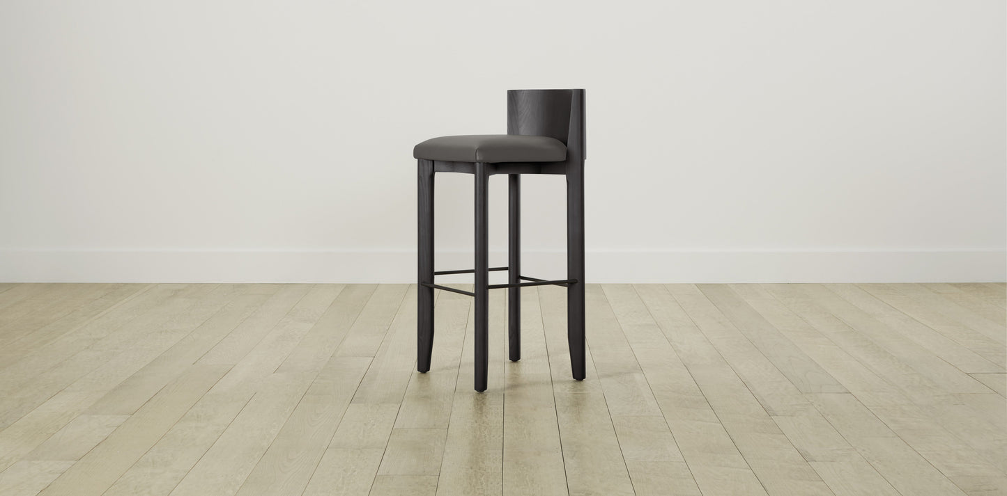 The Delancey with Onyx - Pebbled Leather Ash Bar and Counter Stool