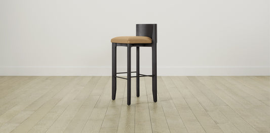 The Delancey with Brushed Nickel - Pebbled Leather Latte Bar and Counter Stool