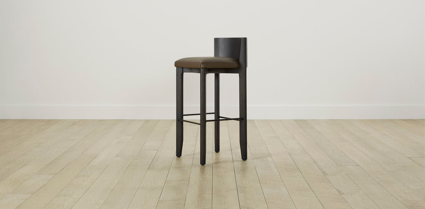 The Delancey with Onyx - Pebbled Leather Truffle Bar and Counter Stool