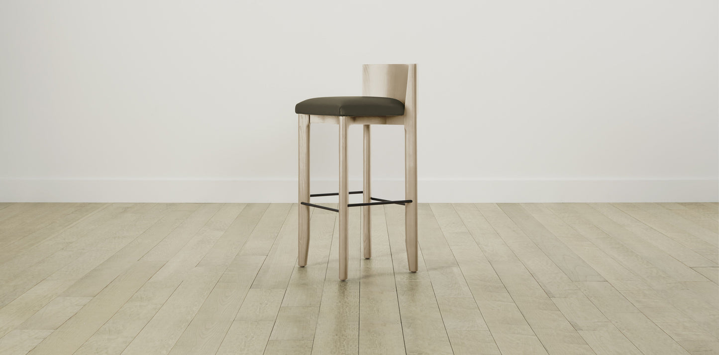 The Delancey with Onyx - Pebbled Leather Truffle Bar and Counter Stool