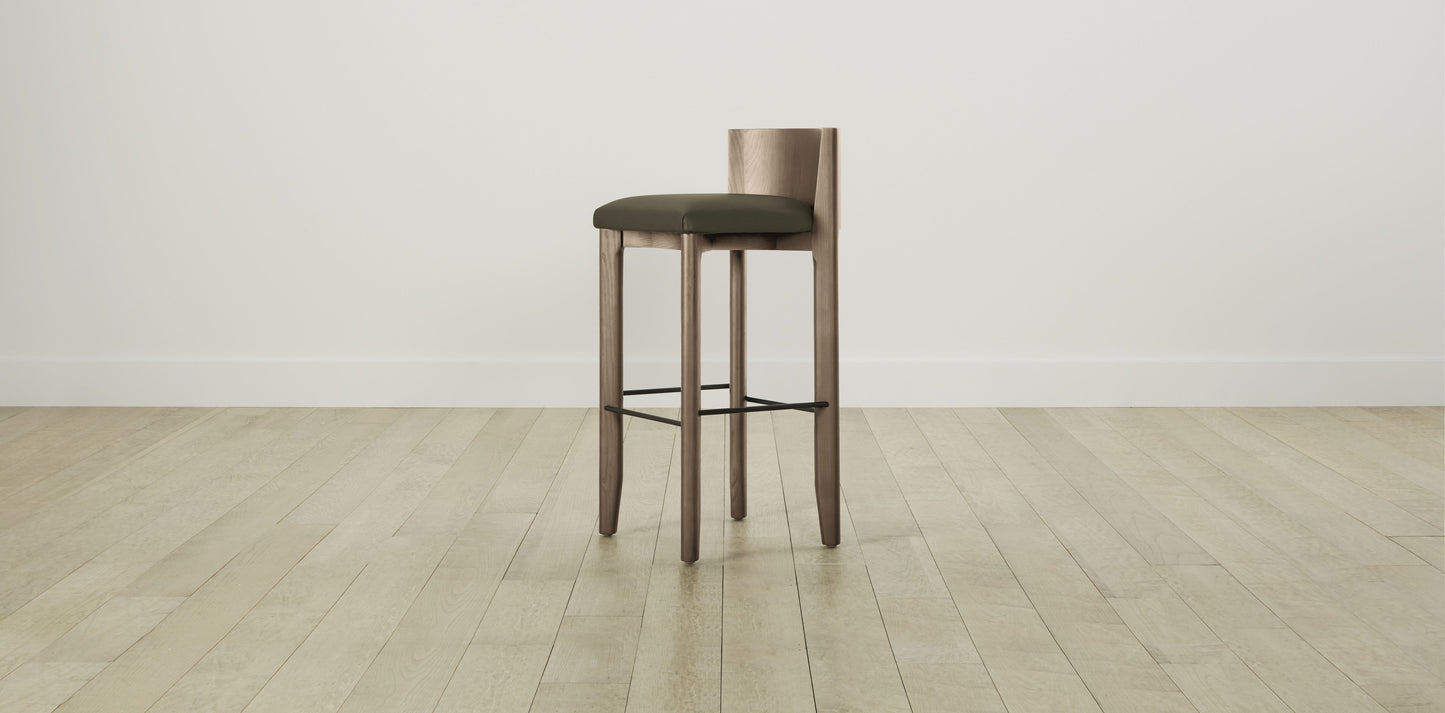 The Delancey with Onyx - Pebbled Leather Truffle Bar and Counter Stool