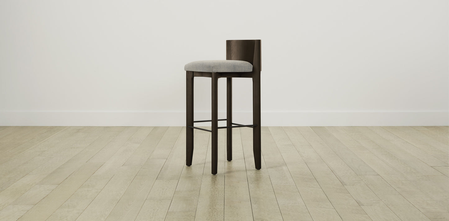 The Delancey with Brushed Nickel - Performance Basketweave Pebble Bar and Counter Stool