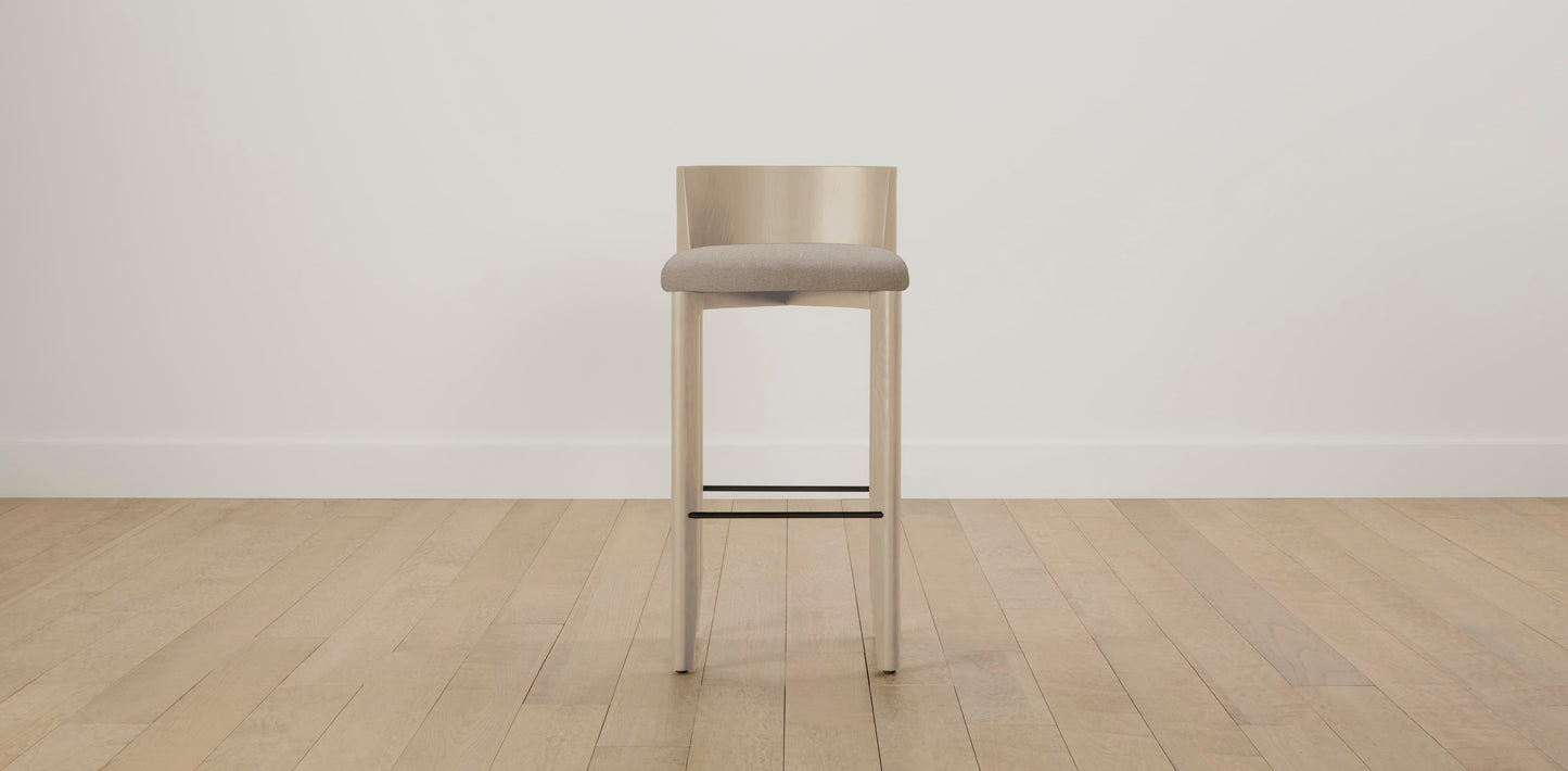 The Delancey with Brushed Nickel - Performance Bouclé Morel Bar and Counter Stool