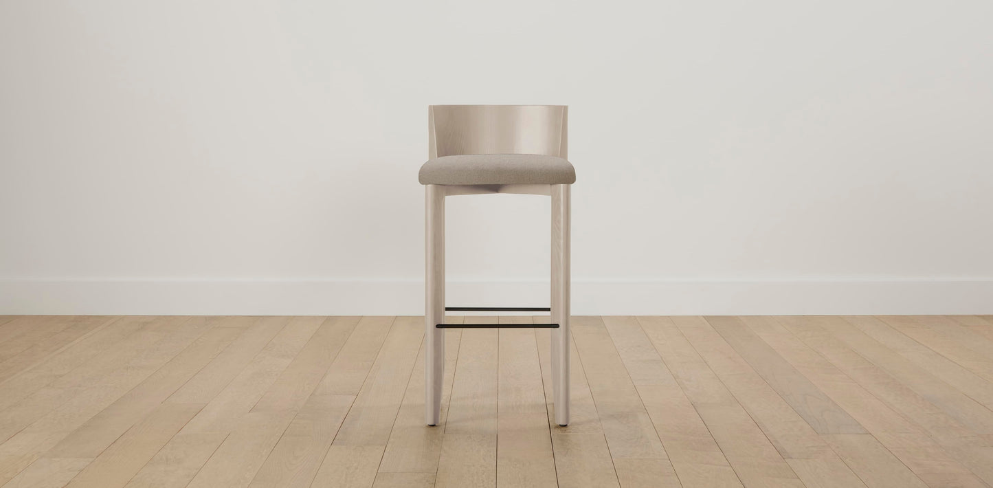 The Delancey with Brushed Nickel - Performance Bouclé Morel Bar and Counter Stool