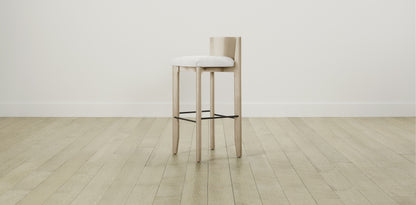 The Delancey with Brushed Nickel - Performance Chenille Alabaster Bar and Counter Stool