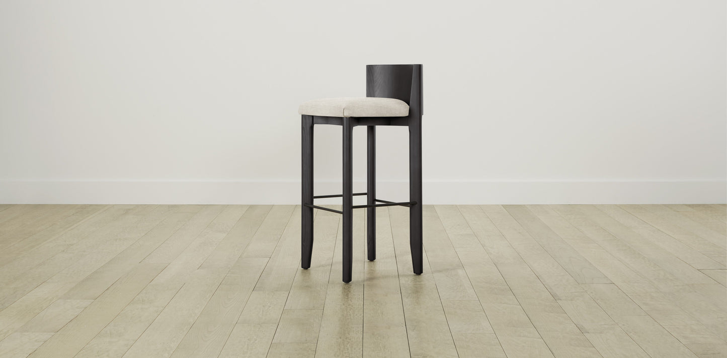 The Delancey with Onyx - Performance Chenille Buff Bar and Counter Stool