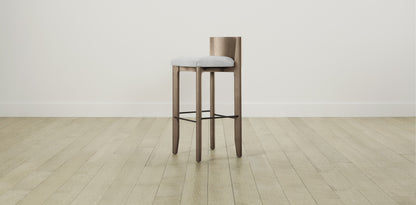 The Delancey with Brushed Nickel - Performance Chenille Nickel Bar and Counter Stool