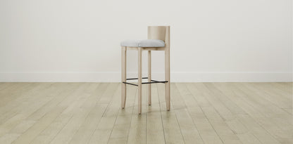 The Delancey with Brushed Nickel - Performance Chenille Nickel Bar and Counter Stool