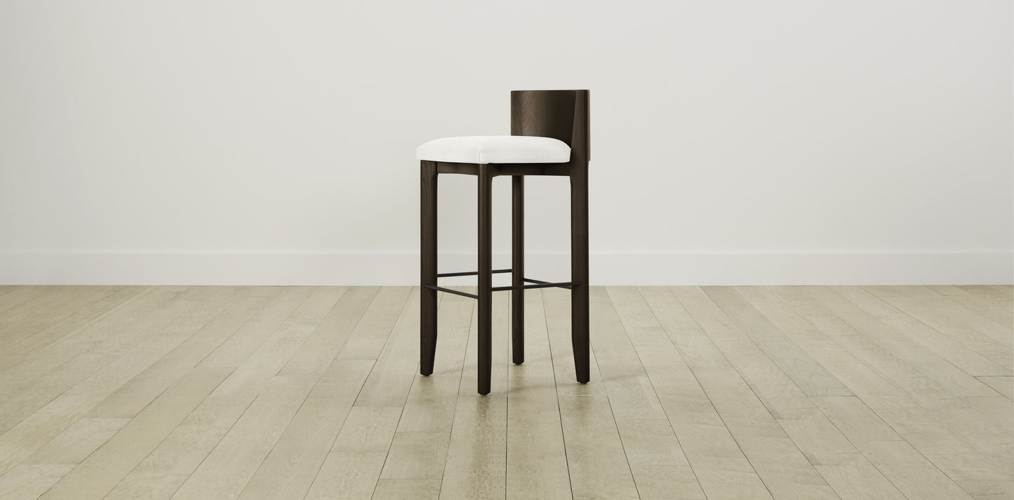 The Delancey with Brushed Brass - Performance Chevron Powder Bar and Counter Stool