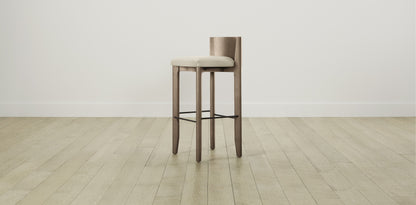 The Delancey with Brushed Brass - Performance Linen Creme Bar and Counter Stool