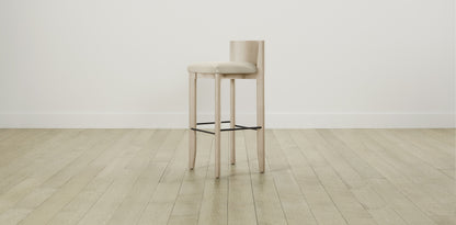 The Delancey with Brushed Nickel - Performance Linen Creme Bar and Counter Stool