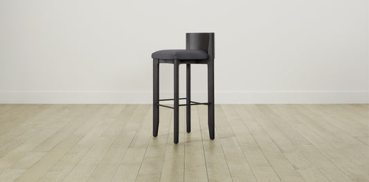 The Delancey with Brushed Nickel - Performance Linen Graphite Bar and Counter Stool