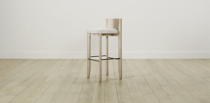 The Delancey with Brushed Nickel - Performance Linen Oyster Bar and Counter Stool