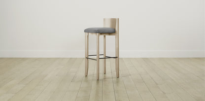 The Delancey with Brushed Brass - Performance Melange Weave Night Bar and Counter Stool