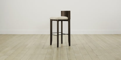 The Delancey with Brushed Nickel - Performance Melange Weave Shell Bar and Counter Stool