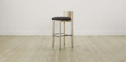 The Delancey with Brushed Brass - Performance Tweed Char Bar and Counter Stool