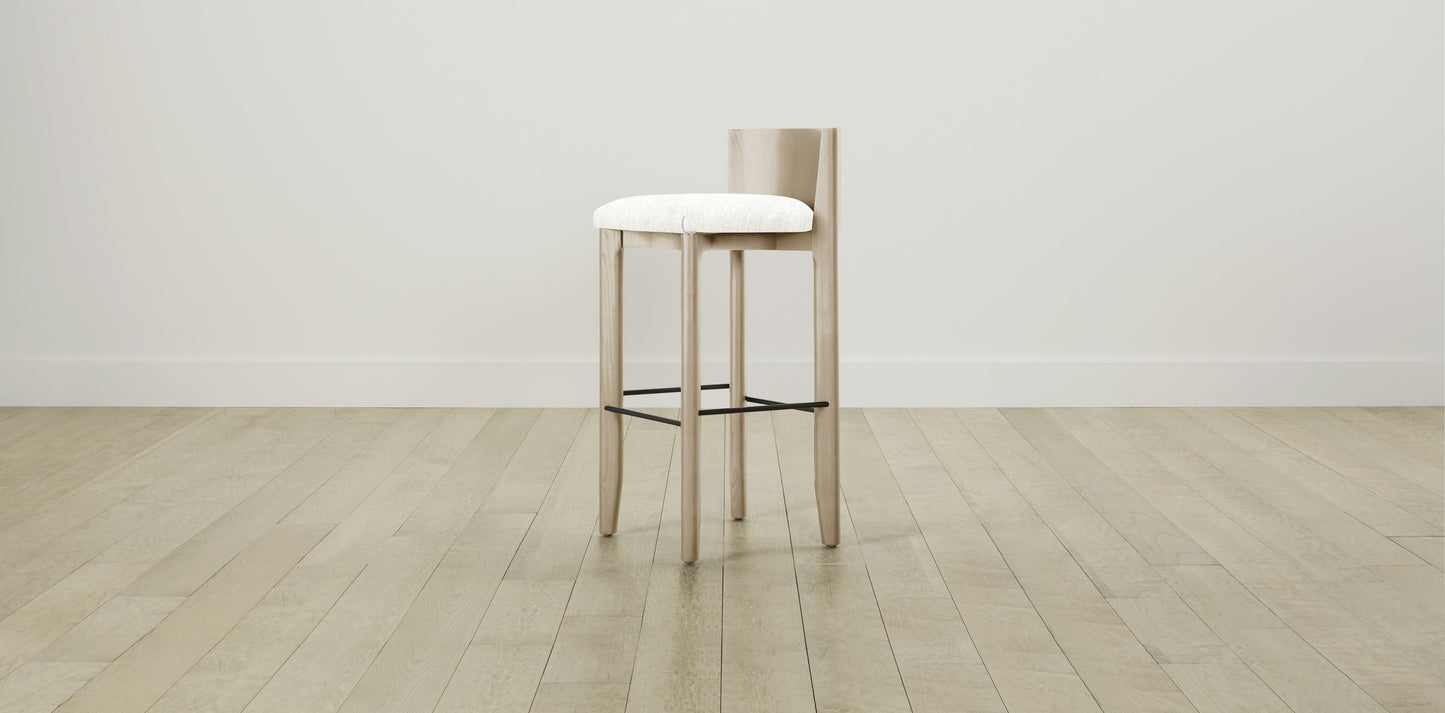 The Delancey with Brushed Nickel - Performance Tweed Salt Bar and Counter Stool