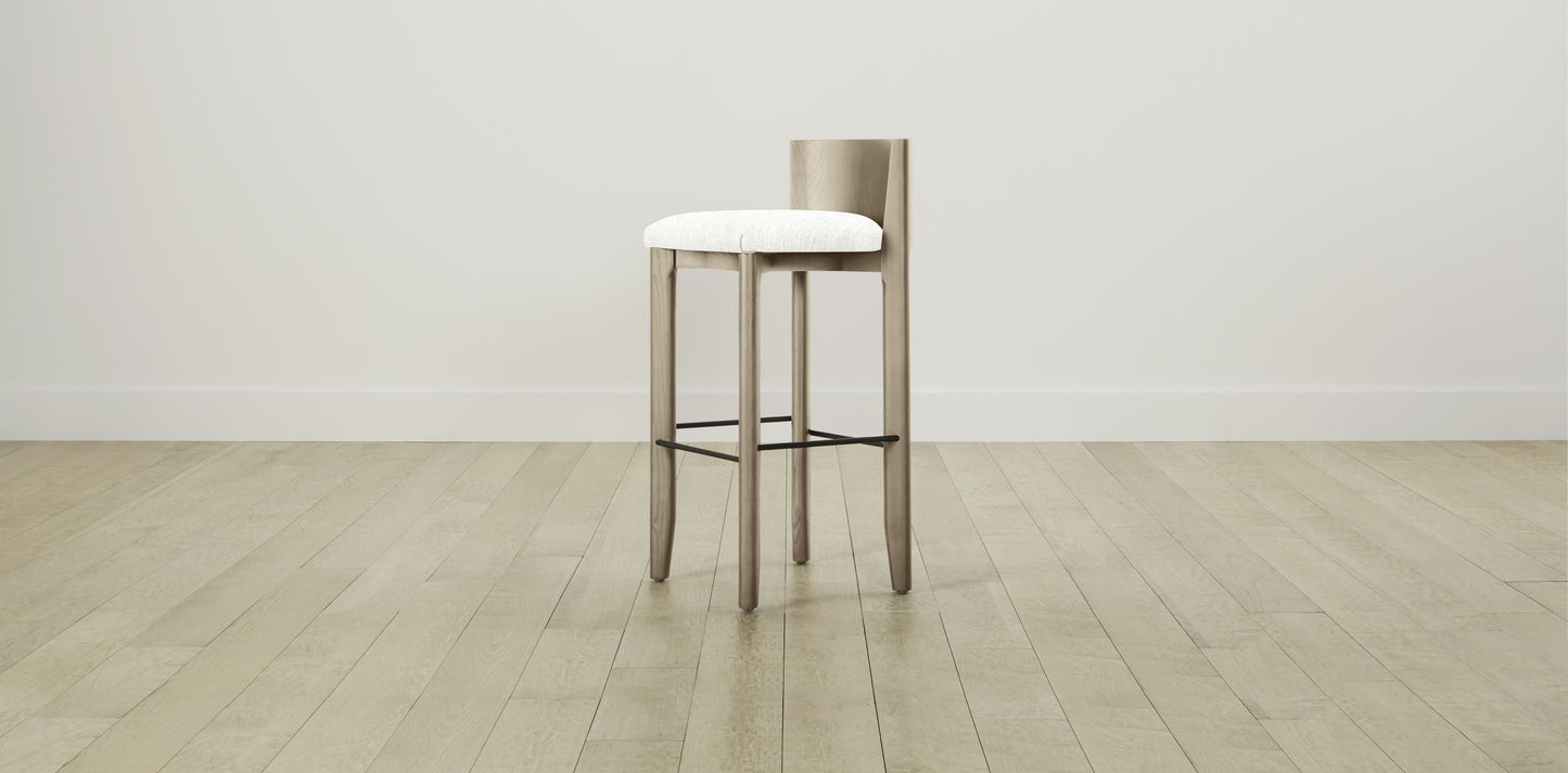 The Delancey with Brushed Nickel - Performance Tweed Salt Bar and Counter Stool