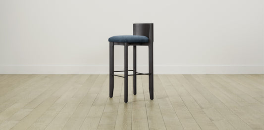 The Delancey with Brushed Brass - Performance Velvet Lagoon Bar and Counter Stool