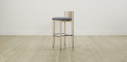 The Delancey with Brushed Brass - Performance Velvet Lunar Bar and Counter Stool