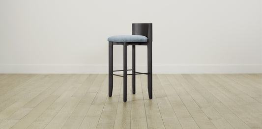 The Delancey with Brushed Nickel - Performance Velvet Sky Bar and Counter Stool