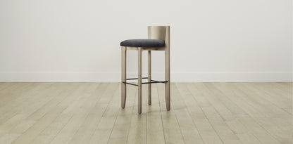 The Delancey with Brushed Brass - Performance Velvet Slate Bar and Counter Stool