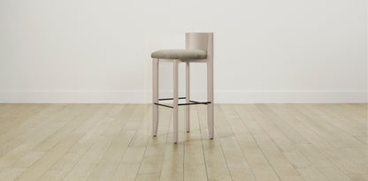 The Delancey with Brushed Nickel - Performance Velvet Taupe Bar and Counter Stool