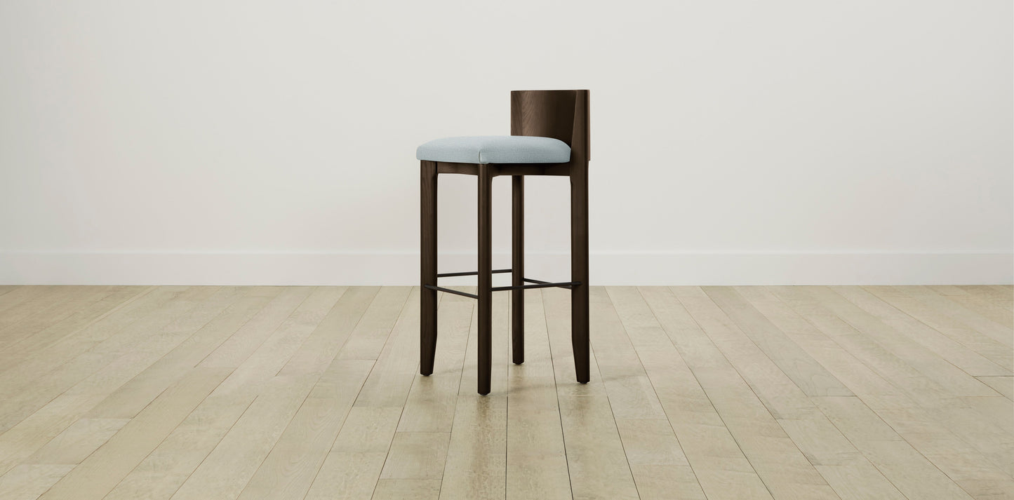 The Delancey with Brushed Nickel - Performance Woven Chenille Rain Bar and Counter Stool