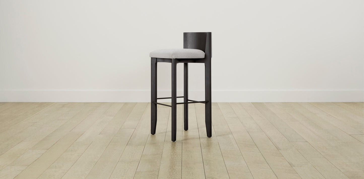 The Delancey with Brushed Nickel - Performance Woven Chenille Steel Bar and Counter Stool