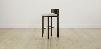 The Delancey with Brushed Brass - Performance Woven Chenille Steel Bar and Counter Stool